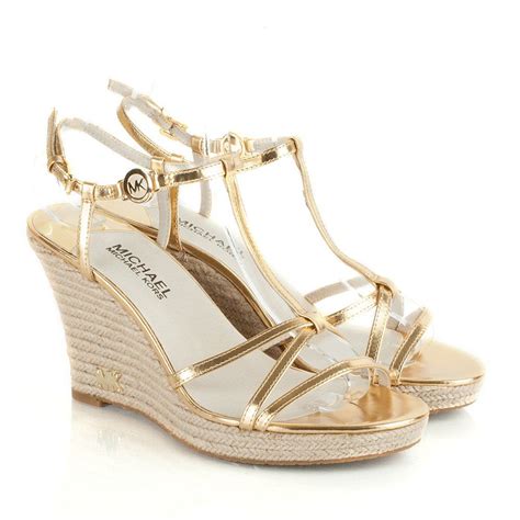 michael kors gold kami t strap wedge sandal|michael michael kors kami t strap wedge sandal .